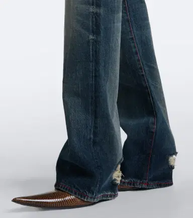 Acne Studios Re-Edition distressed faded bootcut jeans | Thumbnail 3