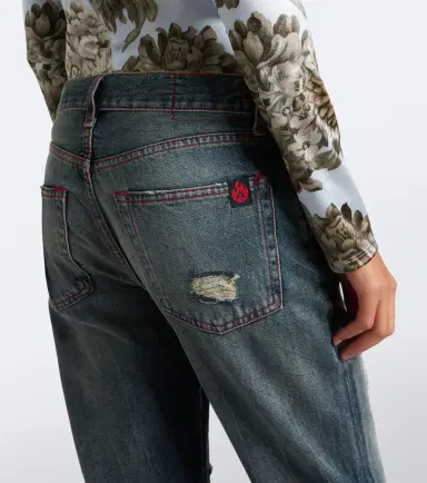 Acne Studios Re-Edition distressed faded bootcut jeans | Thumbnail 4