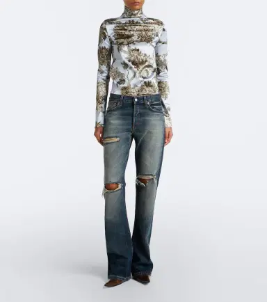 Acne Studios Re-Edition distressed faded bootcut jeans | Thumbnail 6