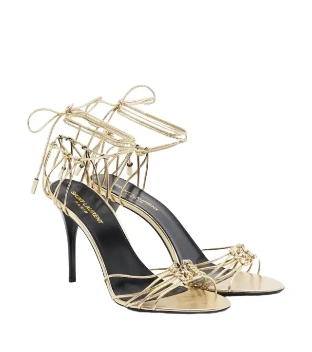 Saint Laurent Babylone metallic leather sandals