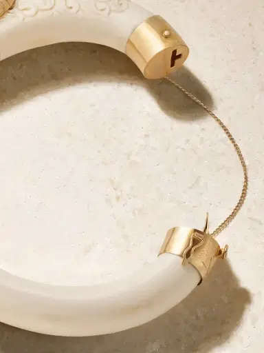 Eleuteri Vintage 1970s Ram's Head 18-karat Gold, Bone And Diamond Bangle | Thumbnail 3 Eleuteri Vintage 1970s Ram's Head 18-karat Gold, Bone And Diamond Bangle | Thumbnail 3