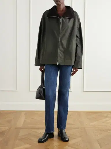 TOTEME Corduroy-trimmed Waxed-cotton Jacket | Thumbnail 2
