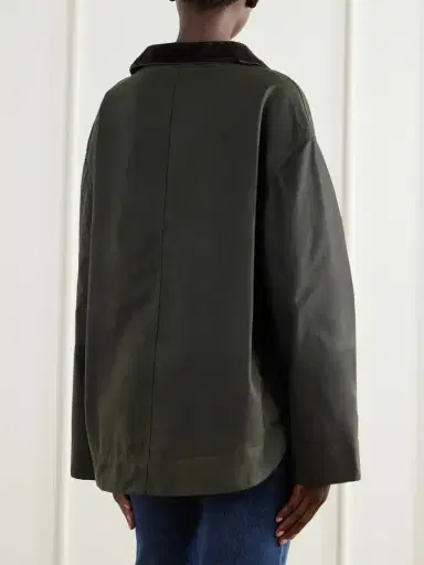 TOTEME Corduroy-trimmed Waxed-cotton Jacket | Thumbnail 4