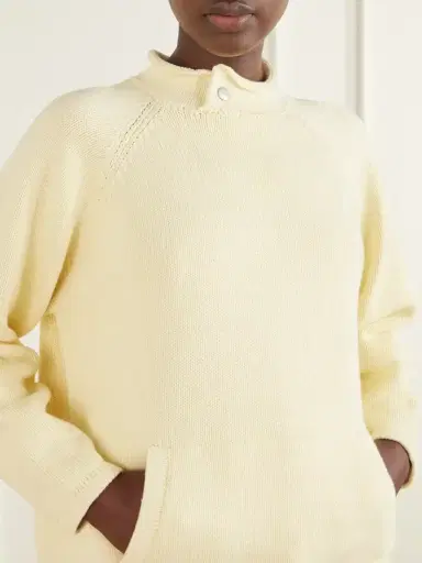 STILL HERE Snap Collar Cotton Sweater | Thumbnail 4 STILL HERE Snap Collar Cotton Sweater | Thumbnail 4