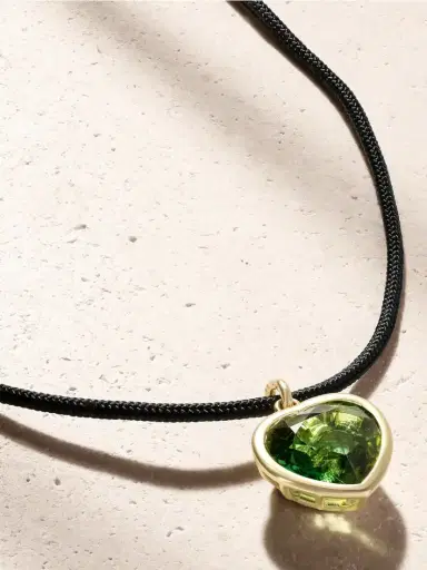 Ileana Makri Heart Of Gaia 18-karat Gold Tourmaline, Diamond And Cord Necklace | Thumbnail 4 Ileana Makri Heart Of Gaia 18-karat Gold Tourmaline, Diamond And Cord Necklace | Thumbnail 4