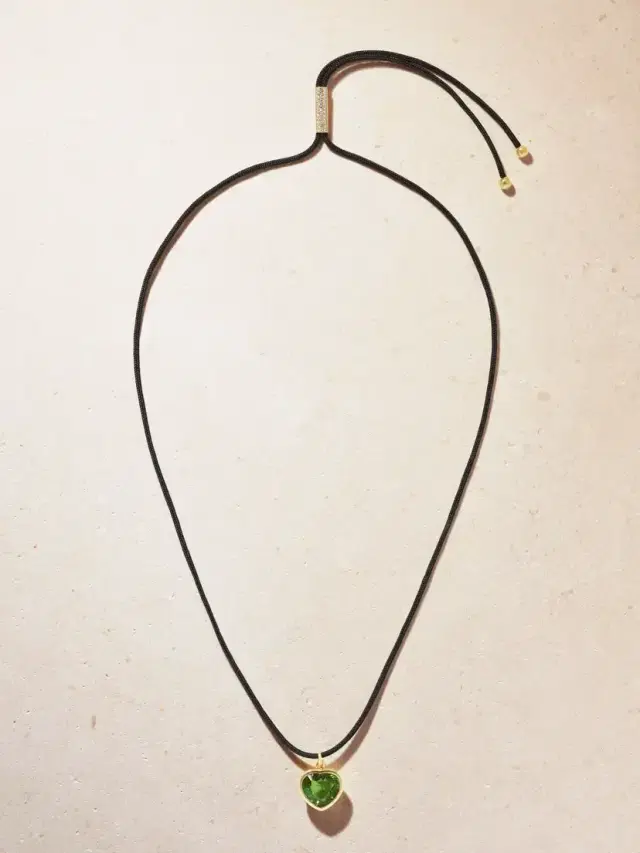 Ileana Makri Heart Of Gaia 18-karat Gold Tourmaline, Diamond And Cord Necklace