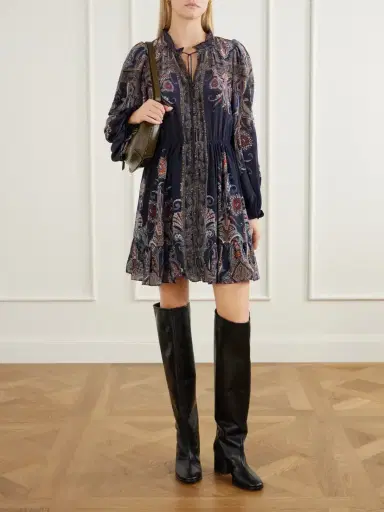 Sea Hyacinth Gathered Paisley-print Crepe Mini Dress | Thumbnail 2 Sea Hyacinth Gathered Paisley-print Crepe Mini Dress | Thumbnail 2