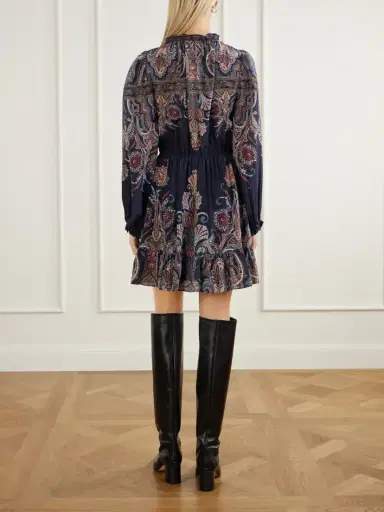 Sea Hyacinth Gathered Paisley-print Crepe Mini Dress | Thumbnail 3 Sea Hyacinth Gathered Paisley-print Crepe Mini Dress | Thumbnail 3
