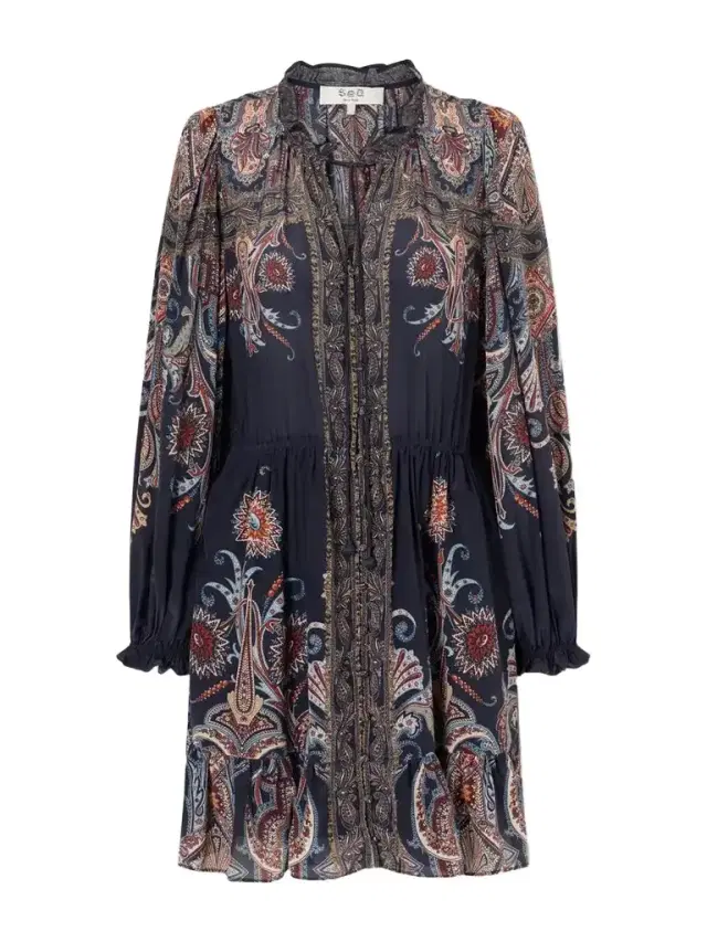 Hyacinth Gathered Paisley-print Crepe Mini Dress Hyacinth Gathered Paisley-print Crepe Mini Dress