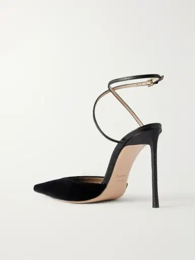 Tom Ford 105 Croc-effect Leather-trimmed Velvet Pumps | Thumbnail 3 Tom Ford 105 Croc-effect Leather-trimmed Velvet Pumps | Thumbnail 3