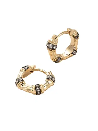 Lucy Delius Sciura 14-karat Gold Rhodium-plated Diamond Hoop Earrings | Thumbnail 1 Lucy Delius Sciura 14-karat Gold Rhodium-plated Diamond Hoop Earrings | Thumbnail 1
