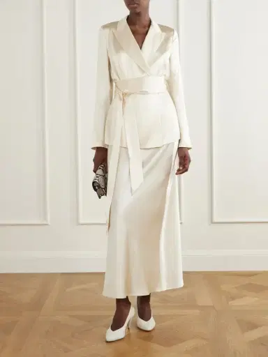 Victoria Beckham Dorian East-west Snake-effect Leather Clutch | Thumbnail 3