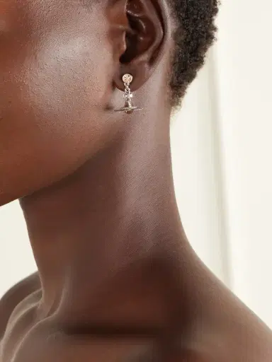 Vivienne Westwood New Petite Orb Silver-tone Cubic Zirconia Earrings | Thumbnail 2 Vivienne Westwood New Petite Orb Silver-tone Cubic Zirconia Earrings | Thumbnail 2