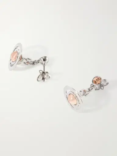 Vivienne Westwood New Petite Orb Silver-tone Cubic Zirconia Earrings | Thumbnail 3 Vivienne Westwood New Petite Orb Silver-tone Cubic Zirconia Earrings | Thumbnail 3