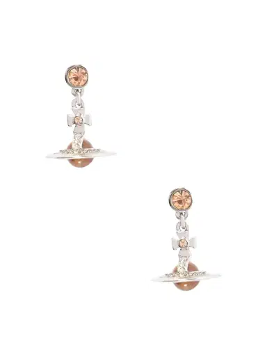 Vivienne Westwood New Petite Orb Silver-tone Cubic Zirconia Earrings | Thumbnail 1 Vivienne Westwood New Petite Orb Silver-tone Cubic Zirconia Earrings | Thumbnail 1