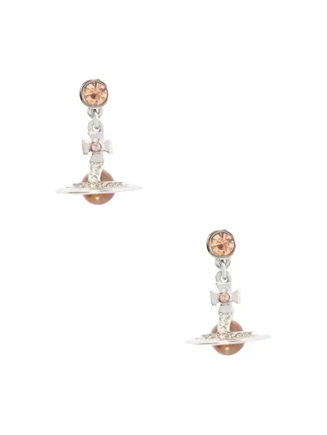 Vivienne Westwood New Petite Orb Silver-tone Cubic Zirconia Earrings