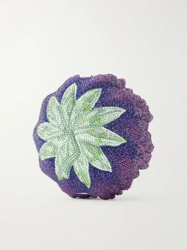 Judith Leiber Couture Peony Belladonna Crystal-embellished Silver-tone Clutch | Thumbnail 4
