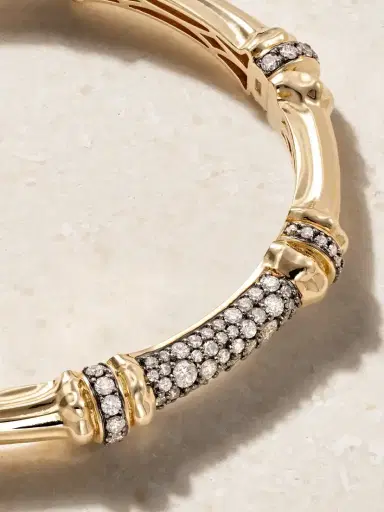 Lucy Delius Sciura 14-karat Gold Rhodium-plated Diamond Bangle | Thumbnail 4 Lucy Delius Sciura 14-karat Gold Rhodium-plated Diamond Bangle | Thumbnail 4