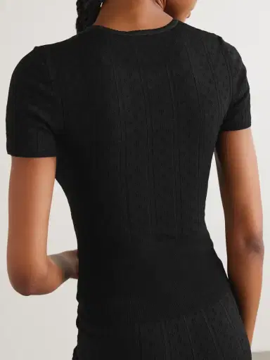 JW Anderson Bow-detailed Recycled Pointelle-knit T-shirt | Thumbnail 4