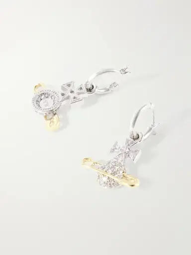 Vivienne Westwood Hectorina Gold And Silver-tone Crystal Earrings | Thumbnail 3 Vivienne Westwood Hectorina Gold And Silver-tone Crystal Earrings | Thumbnail 3