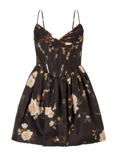 Zimmermann Valiant Floral-print Linen And Silk-blend Corset Mini Dress | Thumbnail 1