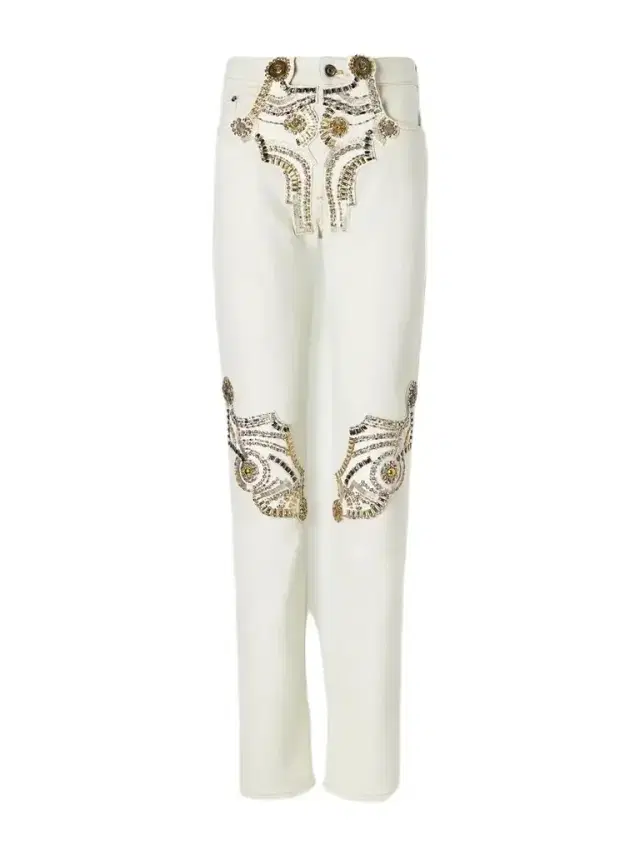Versace Embellished Straight-leg Jeans