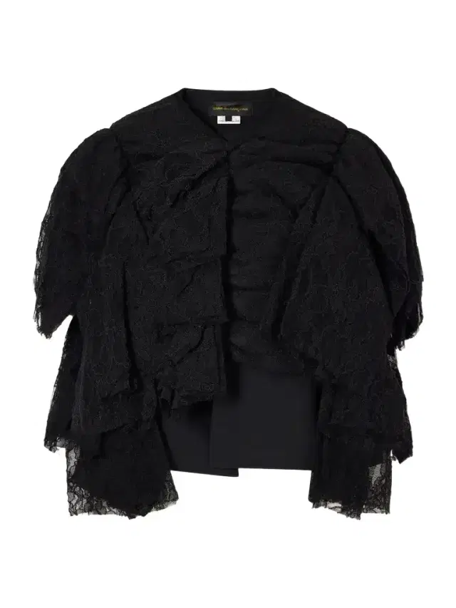 Comme des Garçons Ruffled Lace And Silk-blend Georgette Top