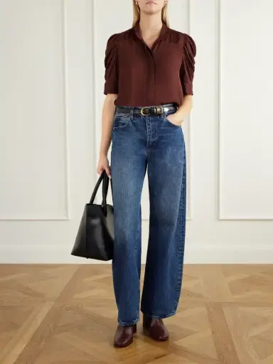 Frame The Gillian Gathered Silk Blouse | Thumbnail 2 Frame The Gillian Gathered Silk Blouse | Thumbnail 2
