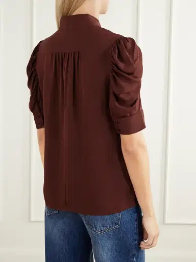 Frame The Gillian Gathered Silk Blouse | Thumbnail 4 Frame The Gillian Gathered Silk Blouse | Thumbnail 4
