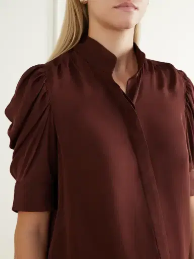 Frame The Gillian Gathered Silk Blouse | Thumbnail 5 Frame The Gillian Gathered Silk Blouse | Thumbnail 5