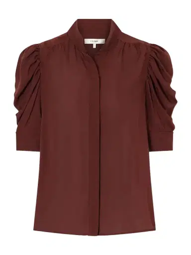Frame The Gillian Gathered Silk Blouse | Thumbnail 1 Frame The Gillian Gathered Silk Blouse | Thumbnail 1