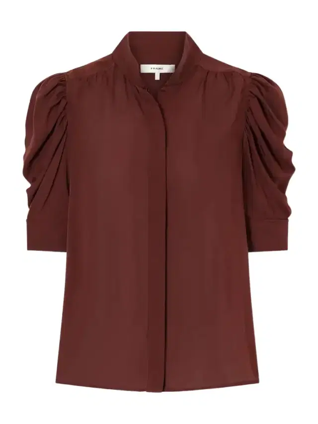 The Gillian Gathered Silk Blouse The Gillian Gathered Silk Blouse