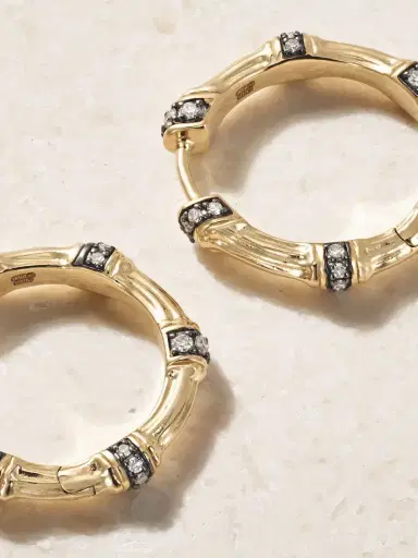 Lucy Delius Sciura 14-karat Gold Rhodium-plated Diamond Hoop Earrings | Thumbnail 4 Lucy Delius Sciura 14-karat Gold Rhodium-plated Diamond Hoop Earrings | Thumbnail 4