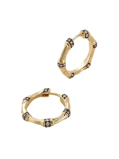 Lucy Delius Sciura 14-karat Gold Rhodium-plated Diamond Hoop Earrings | Thumbnail 1 Lucy Delius Sciura 14-karat Gold Rhodium-plated Diamond Hoop Earrings | Thumbnail 1