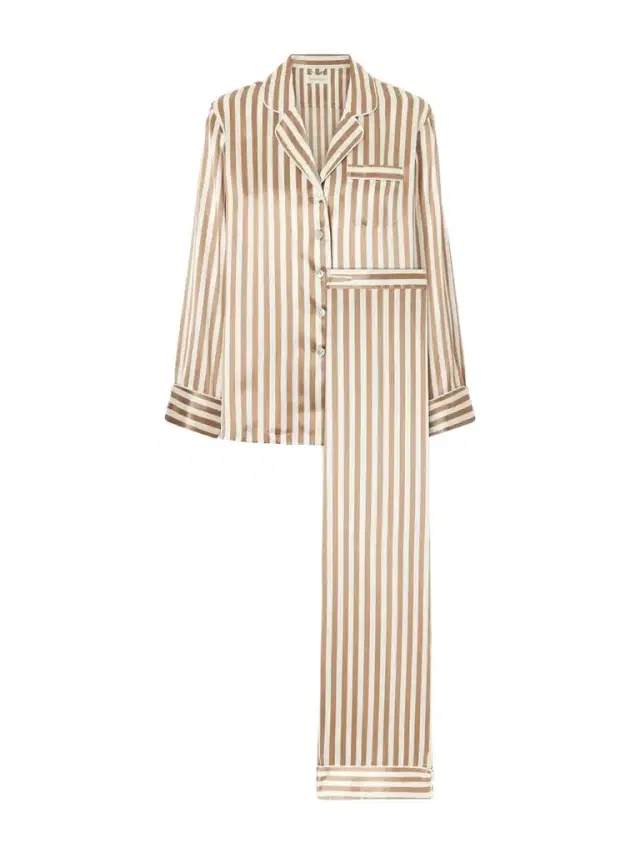 Olivia von Halle Lila Striped Silk-satin Pajama