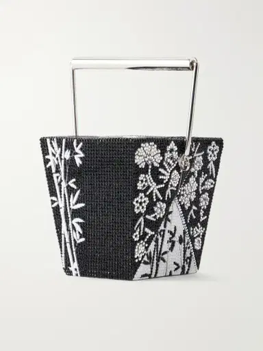 Judith Leiber Couture Bamboo Take Away Cup Crystal-embellished Silver-tone Clutch | Thumbnail 4