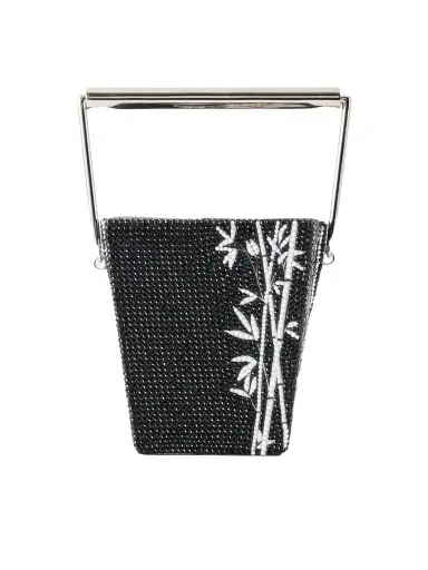 Judith Leiber Couture Bamboo Take Away Cup Crystal-embellished Silver-tone Clutch | Thumbnail 1