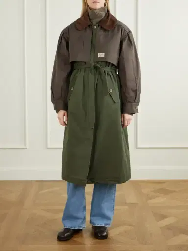 Sea Tristan Corduroy-trimmed Cotton Trench Coat | Thumbnail 3 Sea Tristan Corduroy-trimmed Cotton Trench Coat | Thumbnail 3