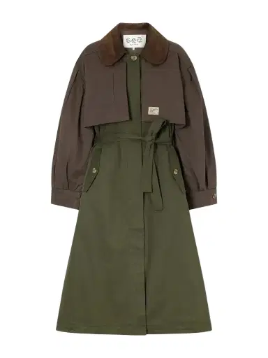 Sea Tristan Corduroy-trimmed Cotton Trench Coat | Thumbnail 1 Sea Tristan Corduroy-trimmed Cotton Trench Coat | Thumbnail 1