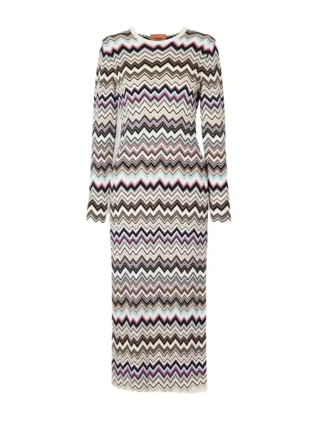 Missoni Striped Crochet-knit Midi Dress