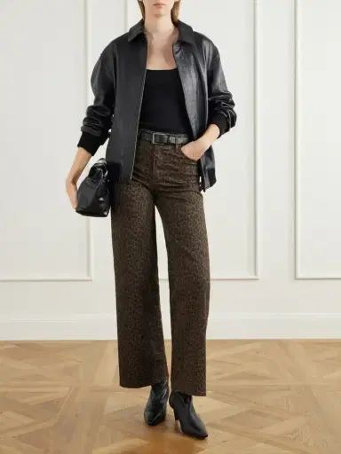 Frame Le Slim Palazzo Leopard-print High-rise Flared Jeans | Thumbnail 2