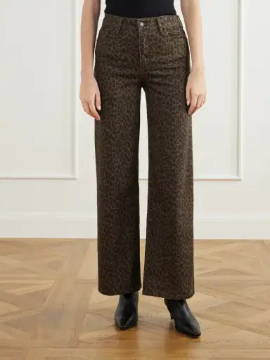 Frame Le Slim Palazzo Leopard-print High-rise Flared Jeans | Thumbnail 3