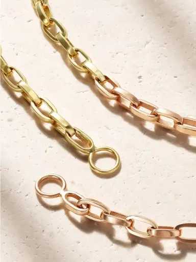 Marla Aaron Biker 14-karat Yellow And Rose Gold Chain Necklace | Thumbnail 3 Marla Aaron Biker 14-karat Yellow And Rose Gold Chain Necklace | Thumbnail 3
