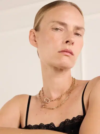 Marla Aaron Biker 14-karat Yellow And Rose Gold Chain Necklace | Thumbnail 4 Marla Aaron Biker 14-karat Yellow And Rose Gold Chain Necklace | Thumbnail 4
