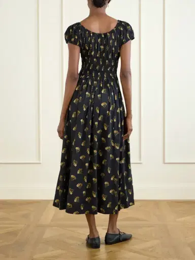 DÔEN Quinley Shirred Floral-print Cotton-blend Poplin Midi Dress | Thumbnail 3 DÔEN Quinley Shirred Floral-print Cotton-blend Poplin Midi Dress | Thumbnail 3