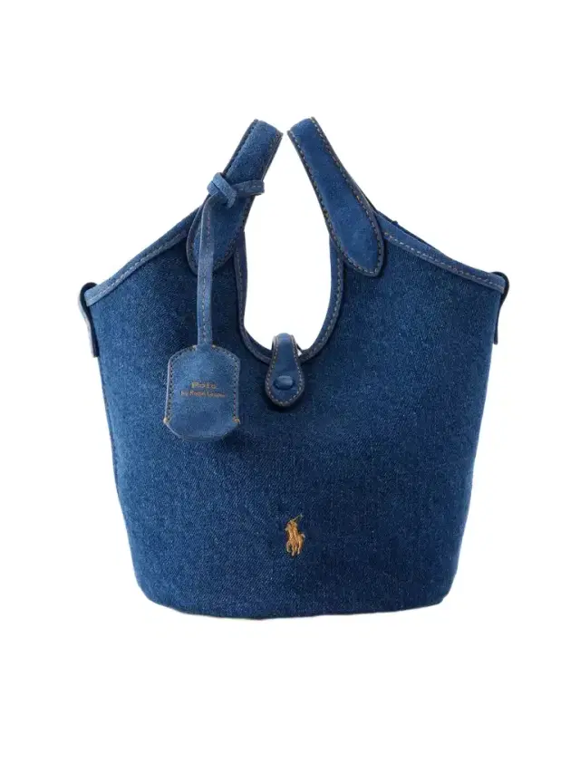 Polo Ralph Lauren Logo-embroidered Suede-trimmed Denim Tote