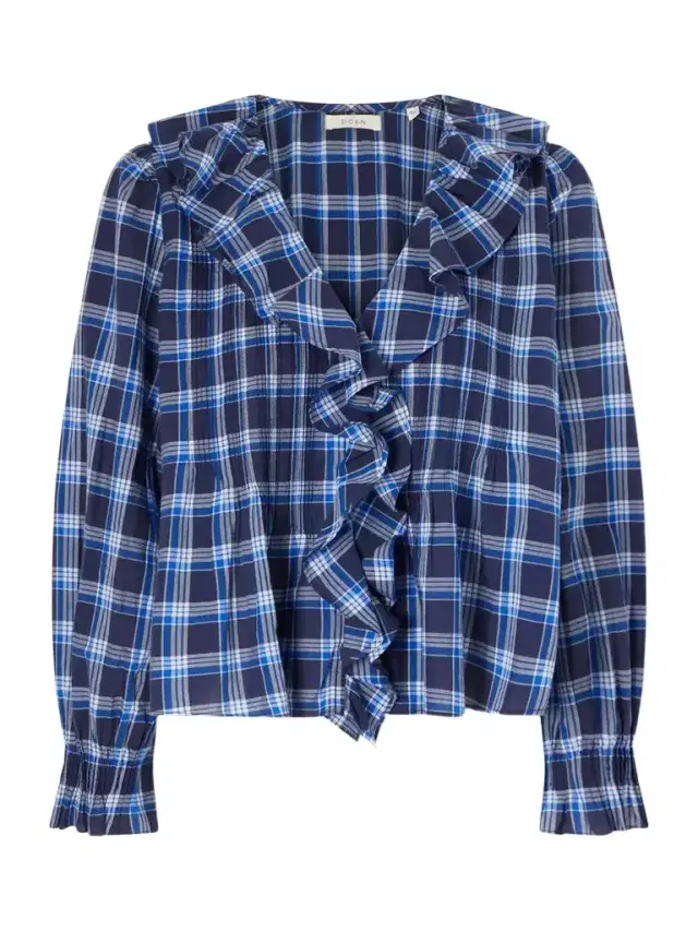Hardy Checked Shirred Organic Cotton Blouse Hardy Checked Shirred Organic Cotton Blouse
