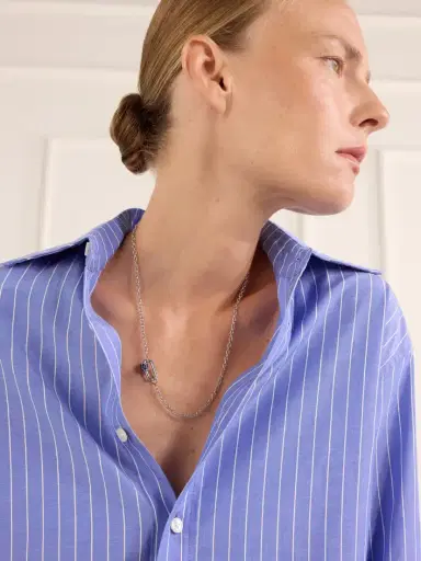 Marla Aaron Pulley And Chubby Babylock 14-karat White Gold Sapphire Necklace | Thumbnail 2 Marla Aaron Pulley And Chubby Babylock 14-karat White Gold Sapphire Necklace | Thumbnail 2