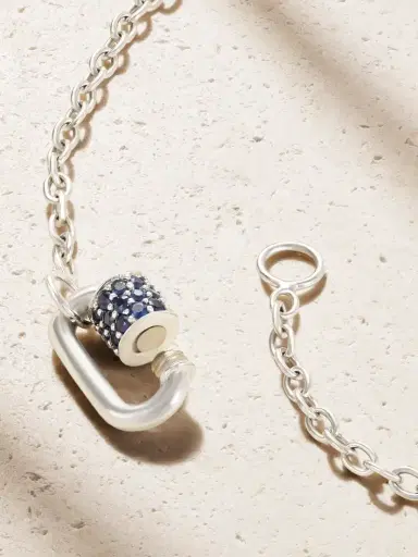 Marla Aaron Pulley And Chubby Babylock 14-karat White Gold Sapphire Necklace | Thumbnail 3 Marla Aaron Pulley And Chubby Babylock 14-karat White Gold Sapphire Necklace | Thumbnail 3