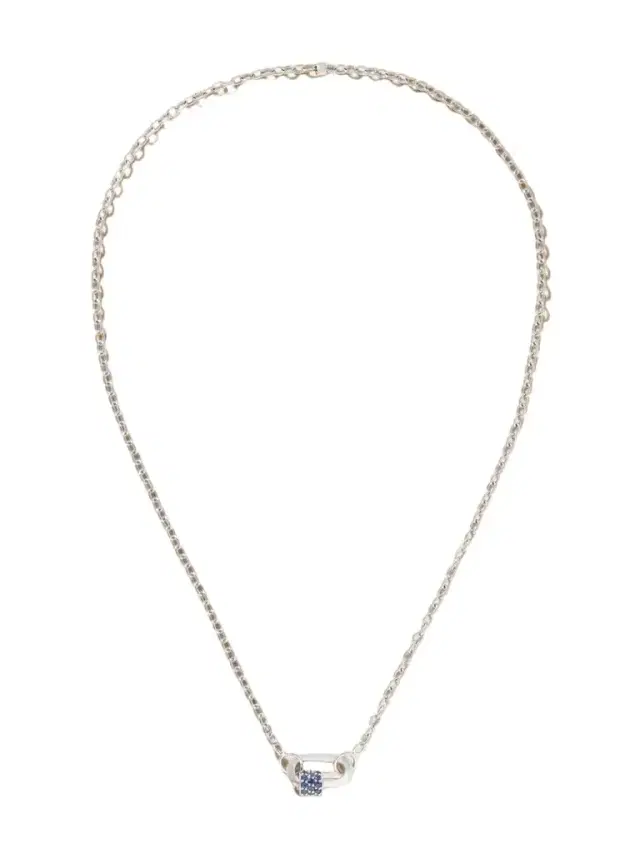 Marla Aaron Pulley And Chubby Babylock 14-karat White Gold Sapphire Necklace
